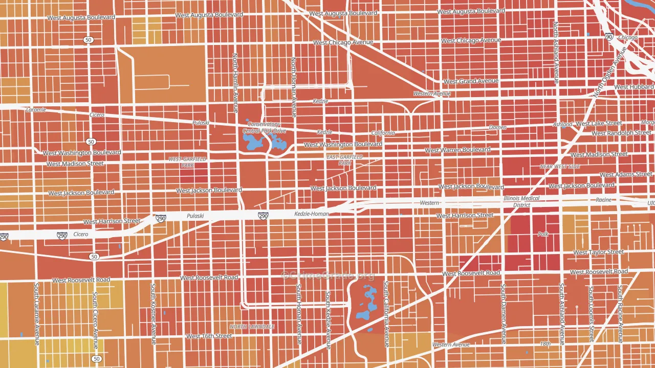 East Garfield Park, Chicago, IL Map of Vandalism Rates