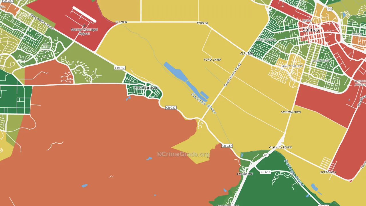East Garrison, CA Map of Vandalism Rates