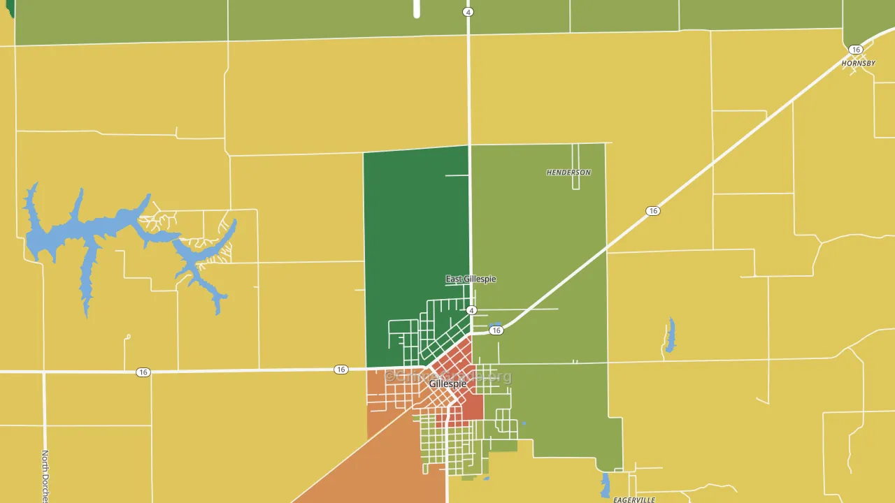 East Gillespie, IL Map of Vandalism Rates