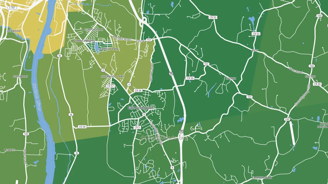 East Greenbush, NY Map of Vandalism Rates