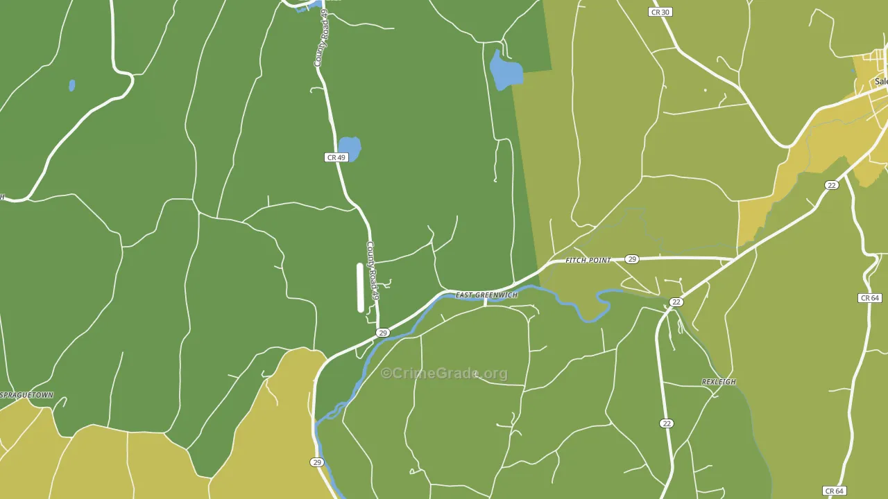 East Greenwich, NY Map of Vandalism Rates