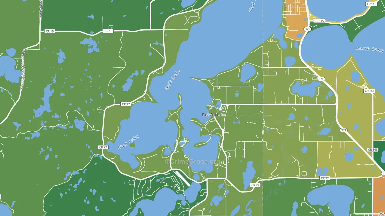 East Gull Lake, MN Map of Vandalism Rates