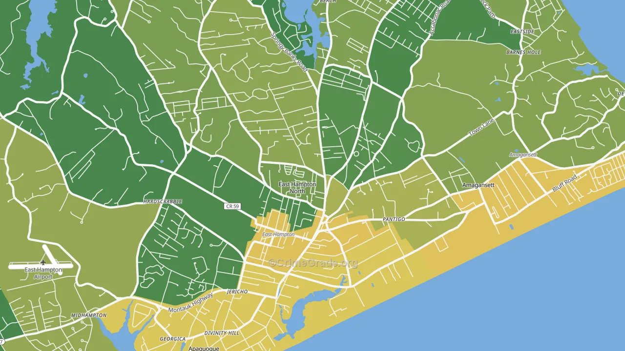 East Hampton North, NY Map of Vandalism Rates