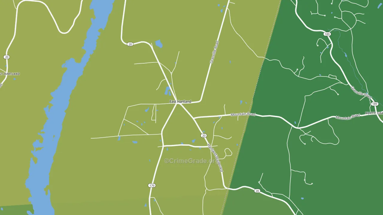East Hartland, CT Map of Vandalism Rates