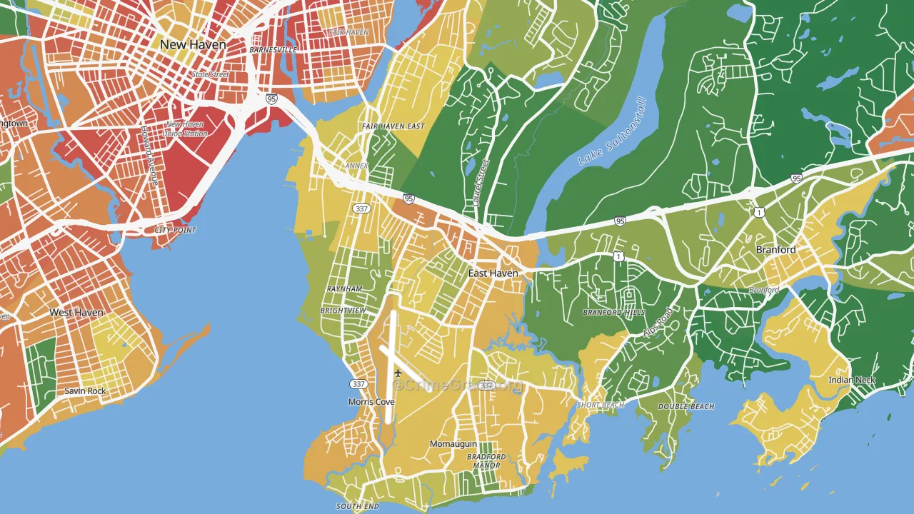 East Haven, CT Map of Vandalism Rates