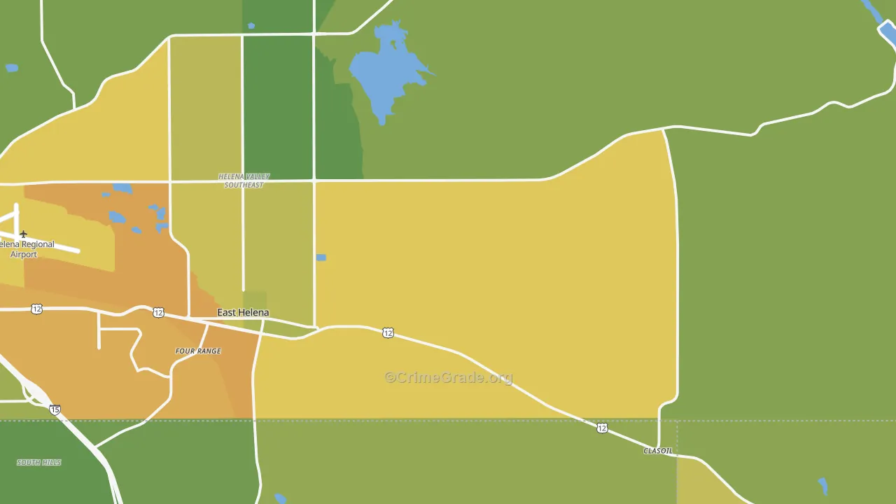 East Helena, MT Map of Vandalism Rates