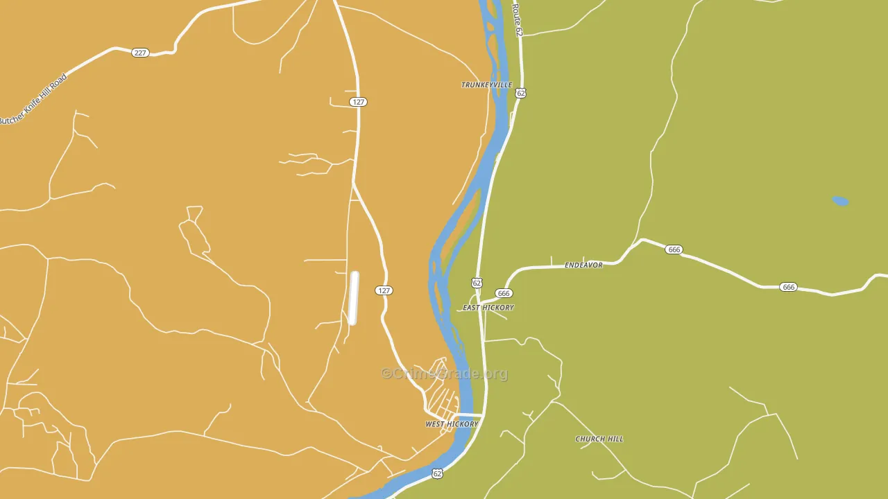East Hickory, PA Map of Vandalism Rates