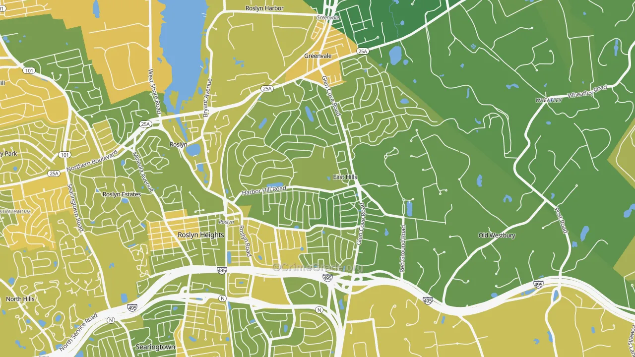 East Hills, NY Map of Vandalism Rates