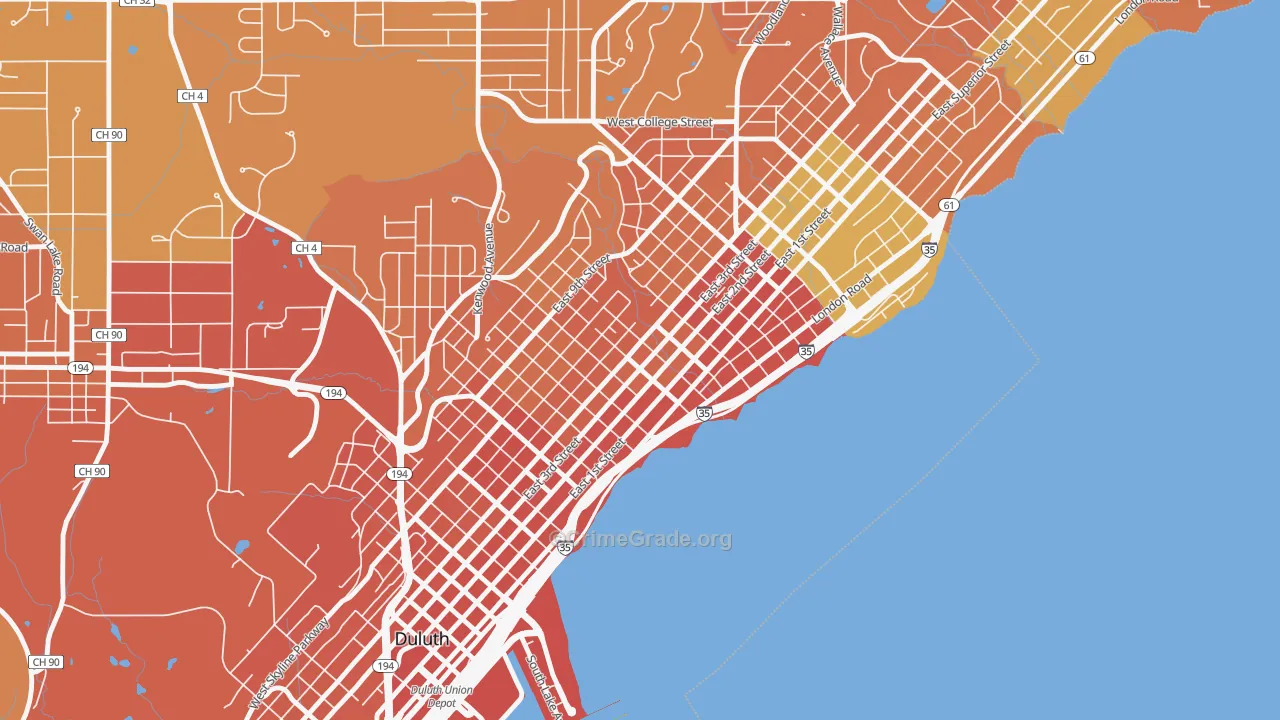 East Hillside, Duluth, MN Map of Vandalism Rates