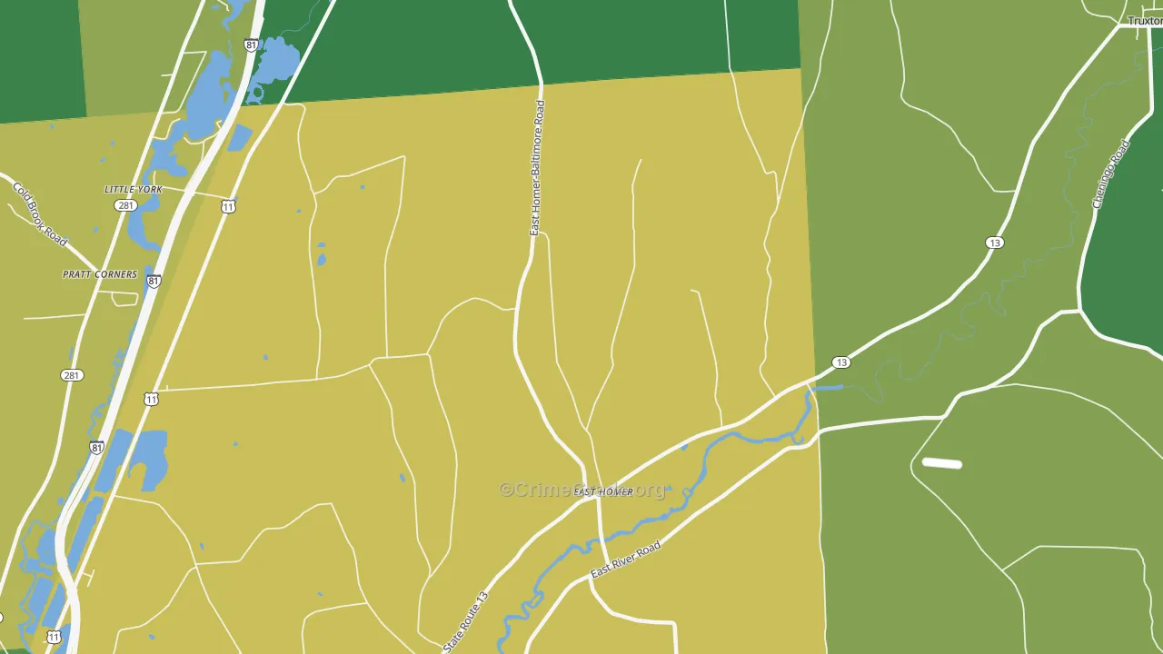 East Homer, NY Map of Vandalism Rates