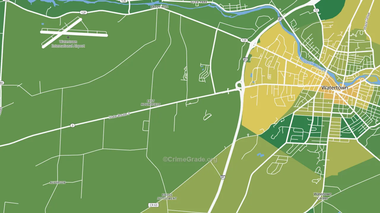 East Hounsfield, NY Map of Vandalism Rates