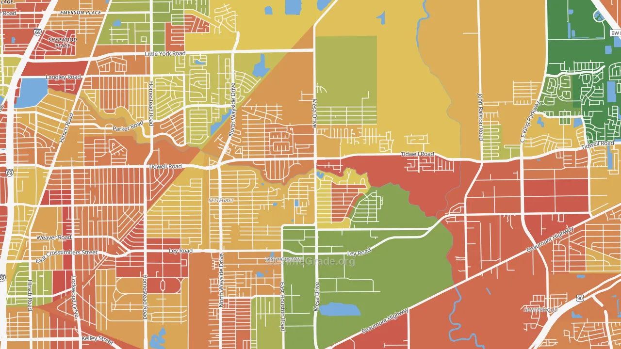 East Houston, Houston, TX Map of Vandalism Rates