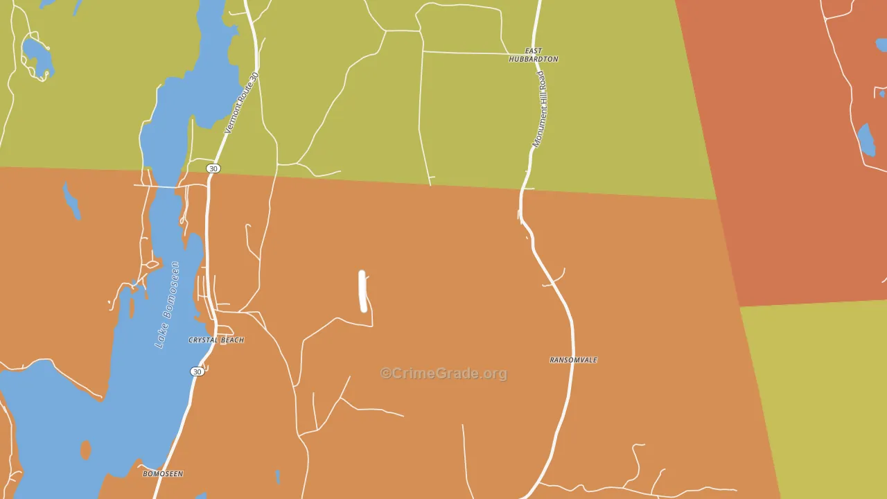 East Hubbardton, VT Map of Vandalism Rates