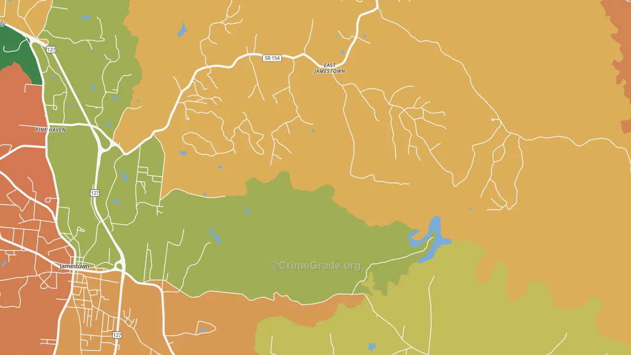 East Jamestown, TN Map of Vandalism Rates