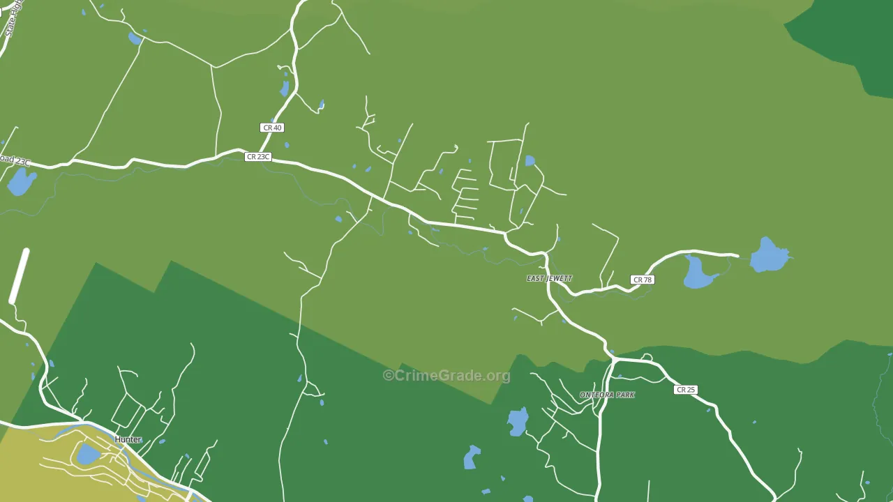 East Jewett, NY Map of Vandalism Rates