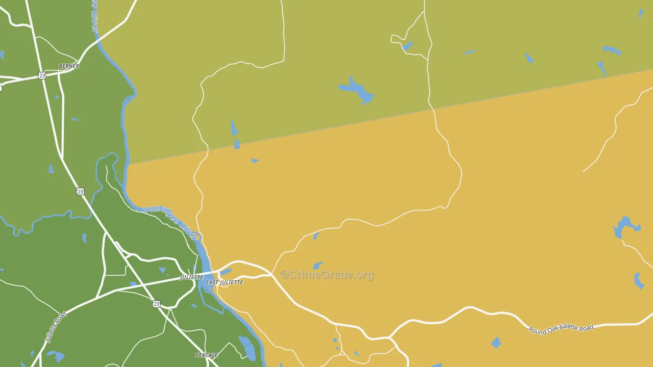 East Juliette, GA Map of Vandalism Rates
