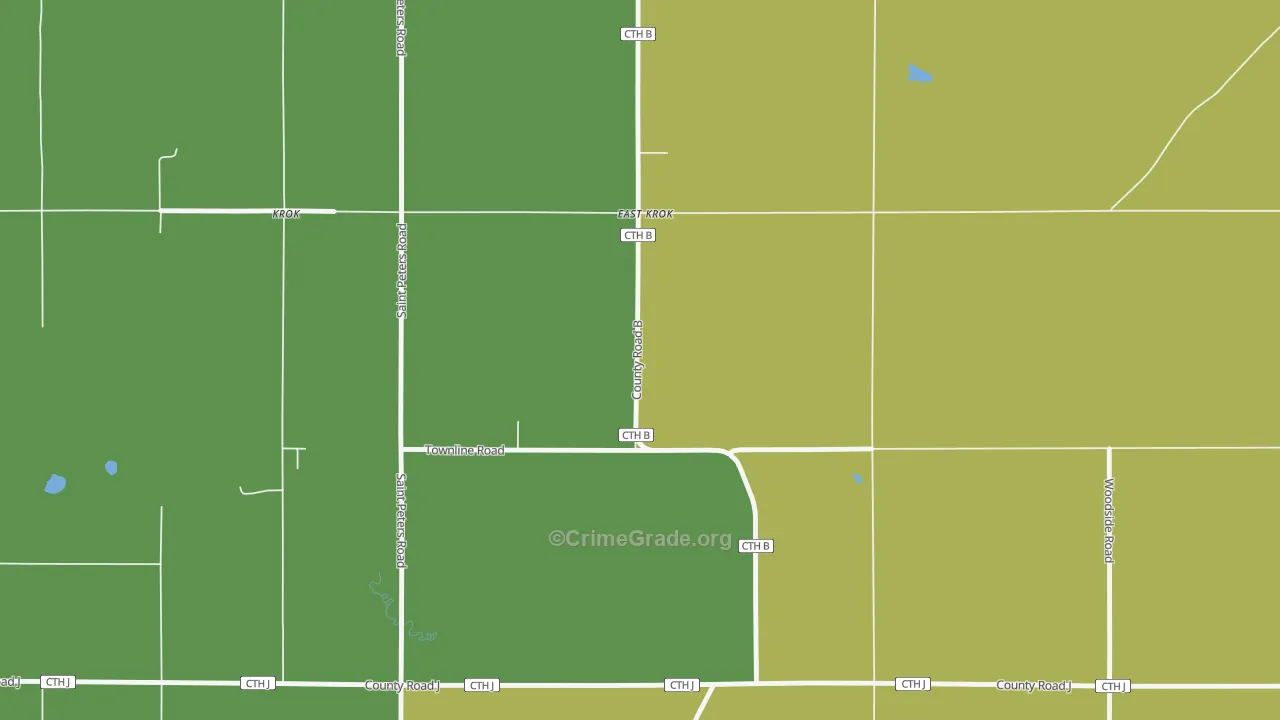 East Krok, WI Map of Vandalism Rates