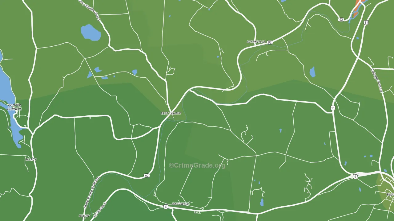 East Lemon, PA Map of Vandalism Rates
