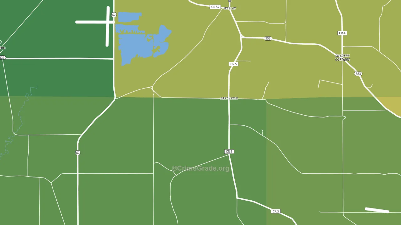East Leon, NY Map of Vandalism Rates