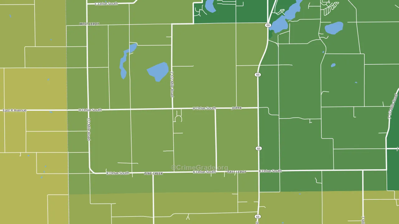 East Leroy, MI Map of Vandalism Rates
