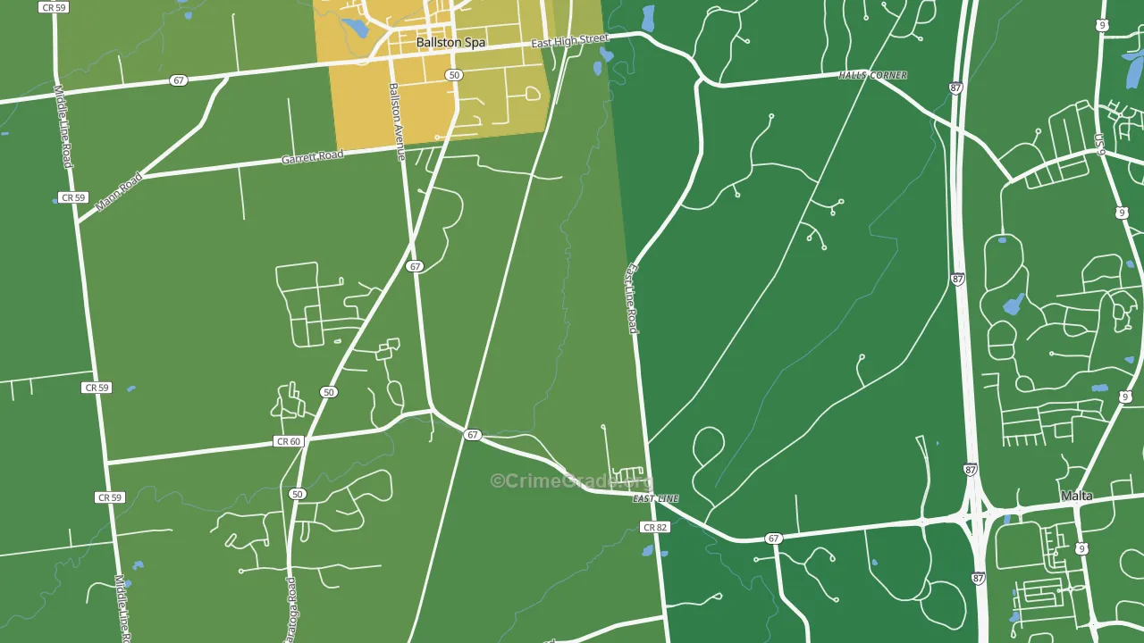 East Line, NY Map of Vandalism Rates
