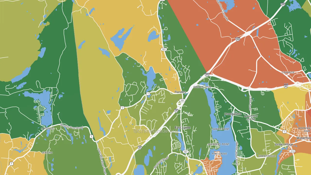 East Lyme, CT Map of Vandalism Rates