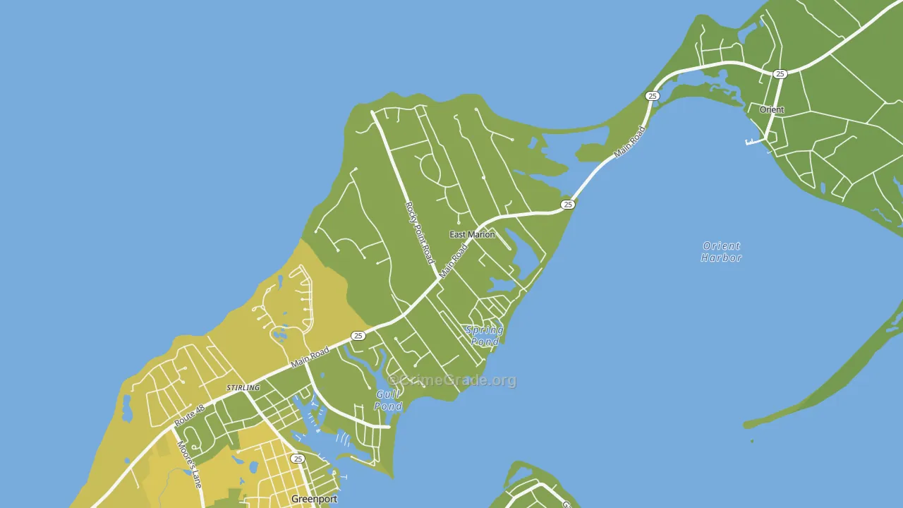 East Marion, NY Map of Vandalism Rates