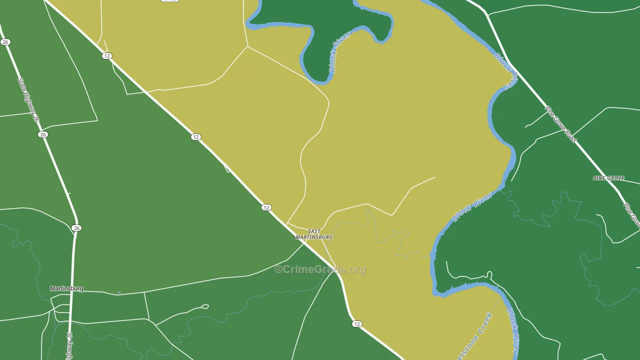 East Martinsburg, NY Map of Vandalism Rates