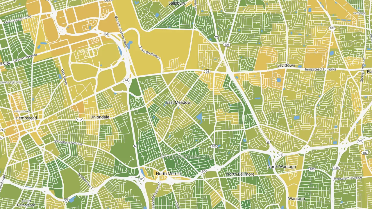East Meadow, NY Map of Vandalism Rates