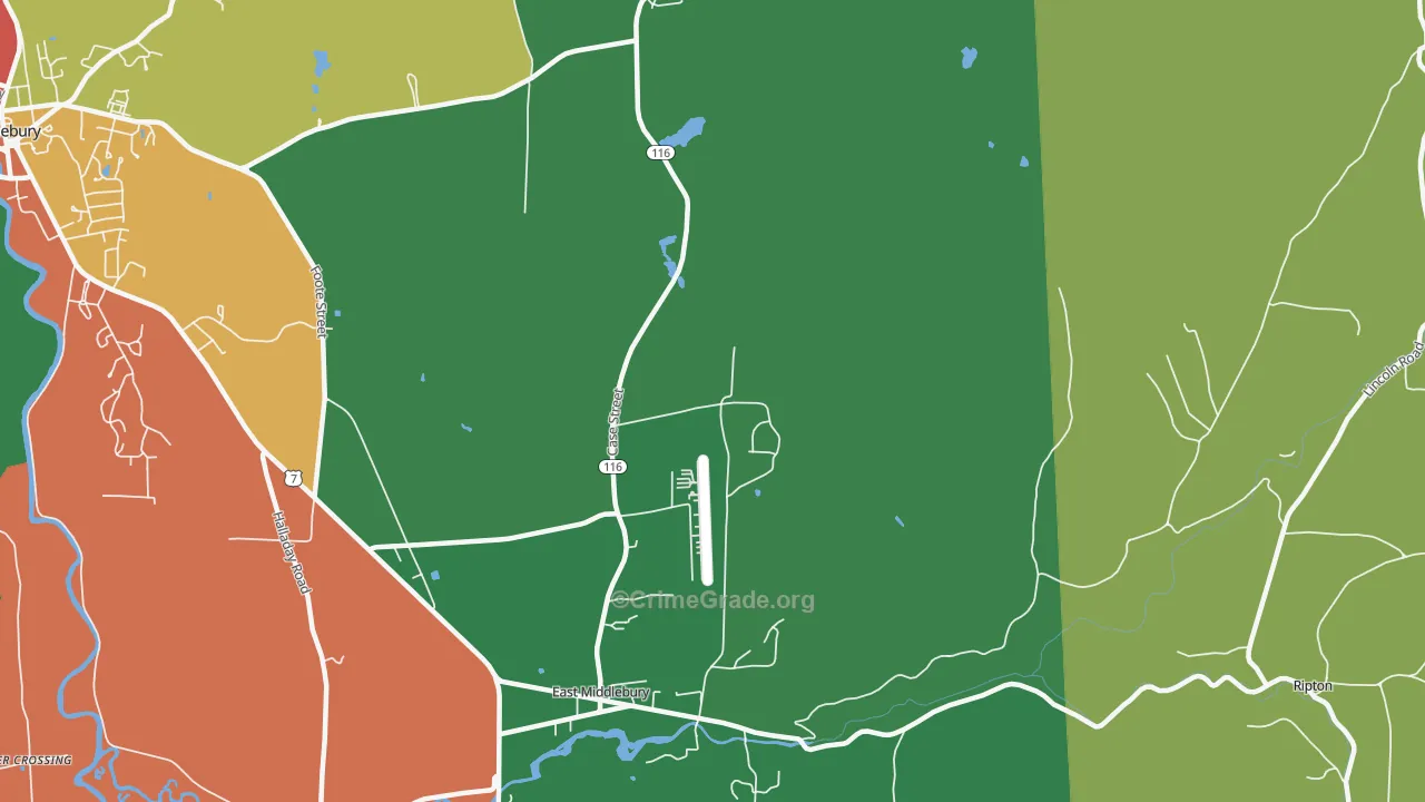 East Middlebury, VT Map of Vandalism Rates