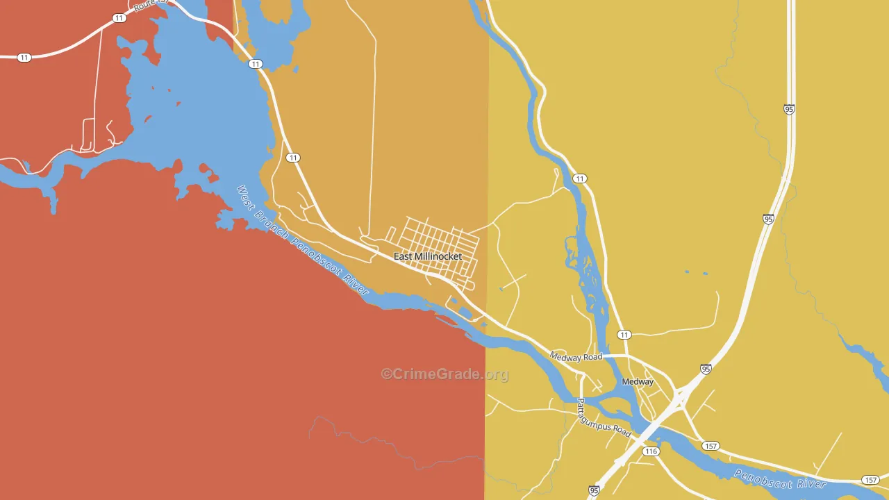East Millinocket, ME Map of Vandalism Rates
