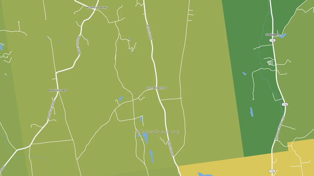 East Monkton, VT Map of Vandalism Rates