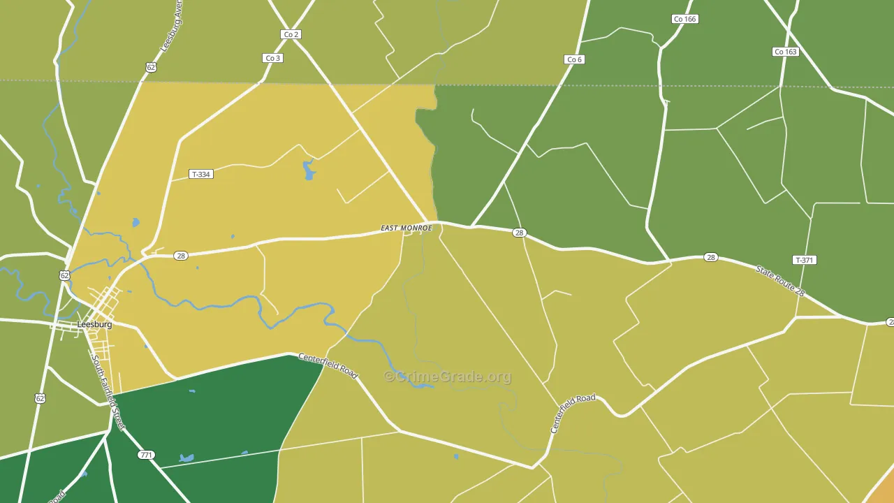 East Monroe, OH Map of Vandalism Rates
