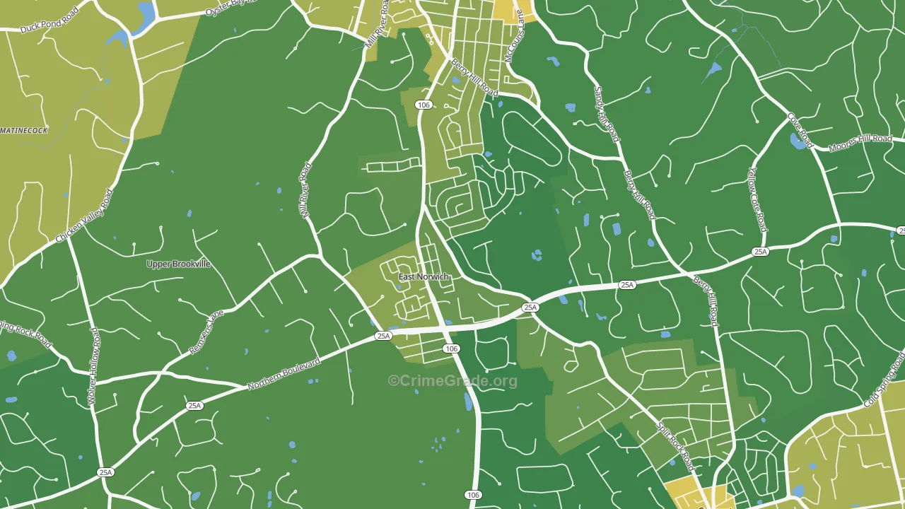 East Norwich, NY Map of Vandalism Rates