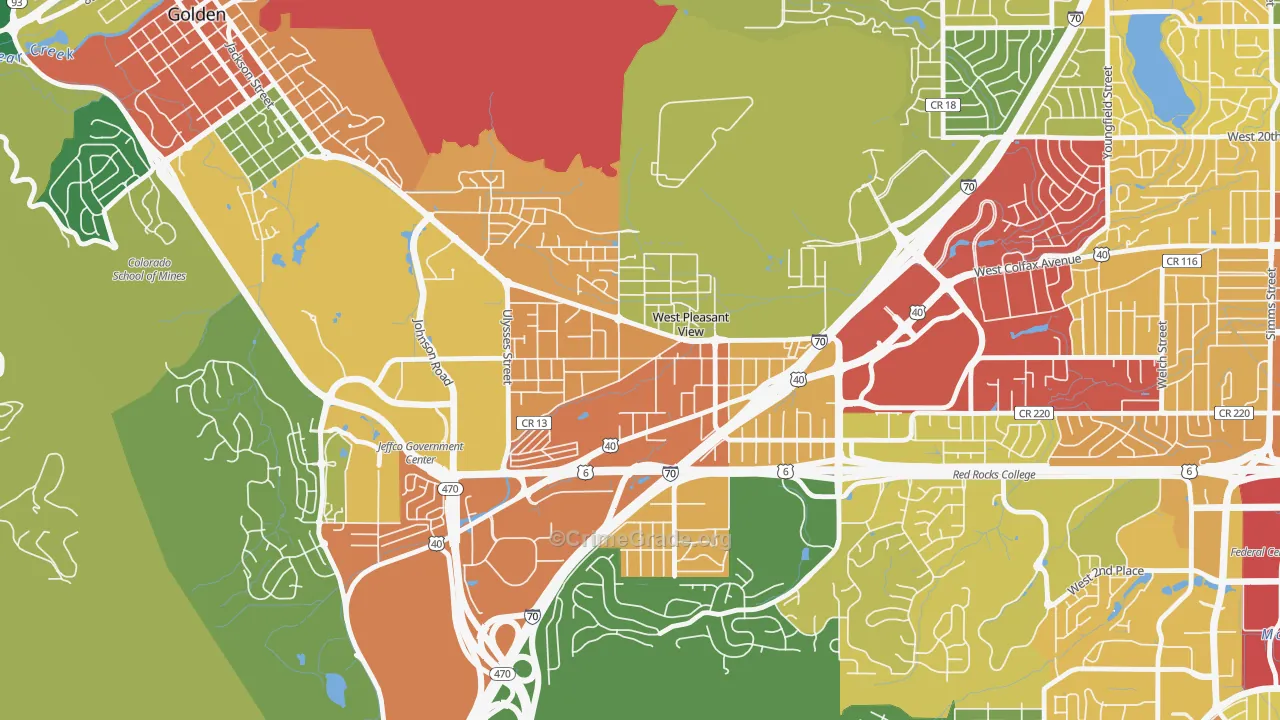 East Old Golden Road, West Pleasant View, CO Map of Vandalism Rates