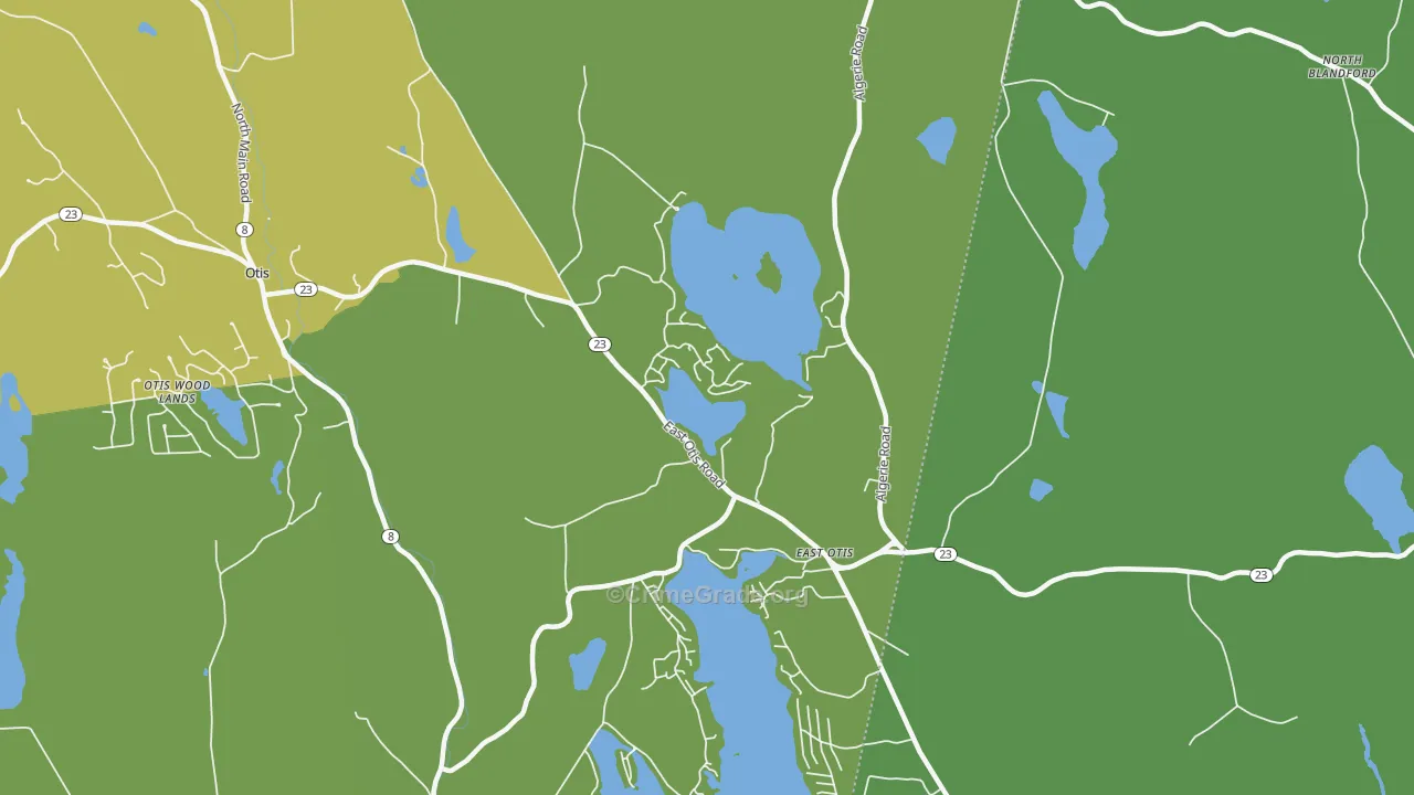 East Otis, MA Map of Vandalism Rates
