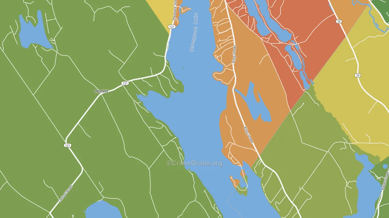 East Otisfield, ME Map of Vandalism Rates