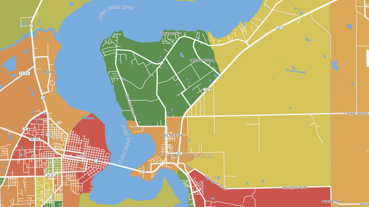 East Palatka, FL Map of Vandalism Rates