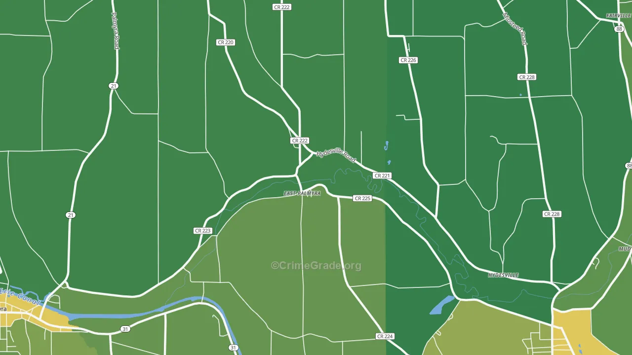 East Palmyra, NY Map of Vandalism Rates