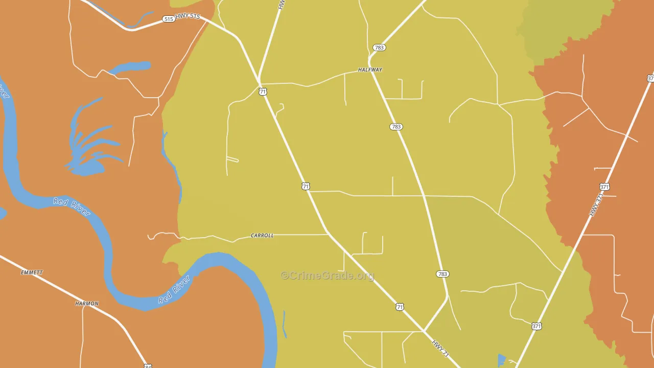 East Point, LA Map of Vandalism Rates