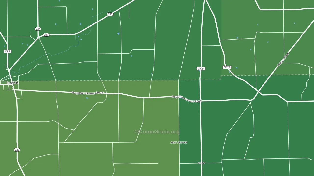 East Potter, NY Map of Vandalism Rates