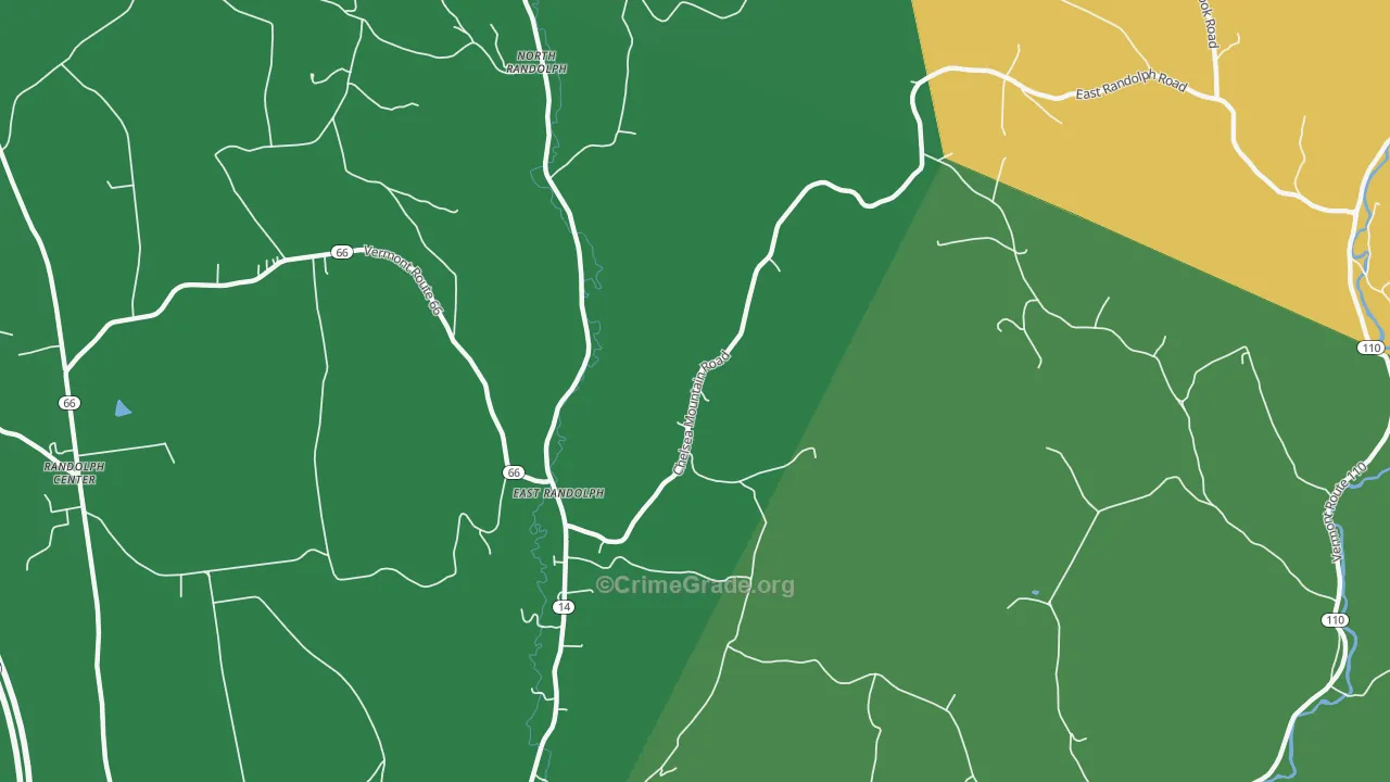 East Randolph, VT Map of Vandalism Rates
