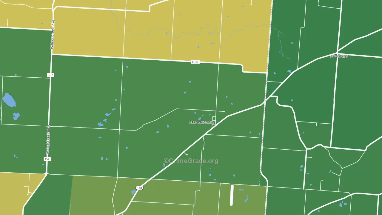 East Ringgold, OH Map of Vandalism Rates