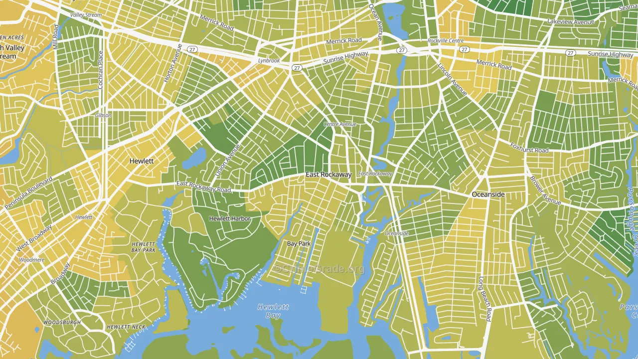 East Rockaway, NY Map of Vandalism Rates