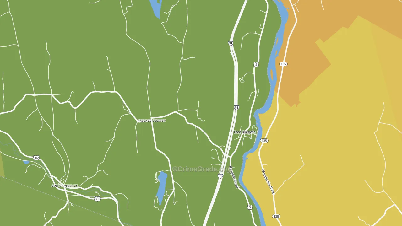 East Ryegate, VT Map of Vandalism Rates