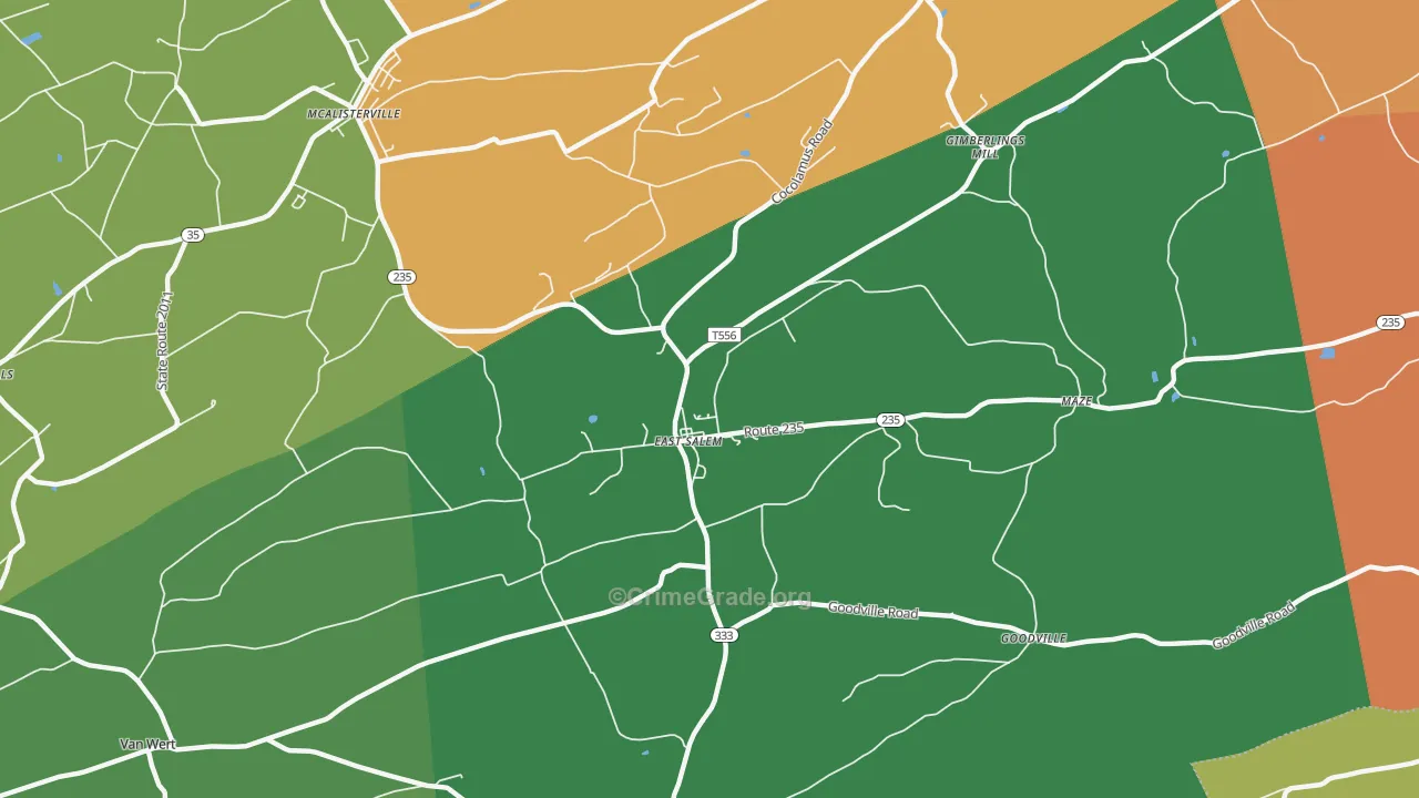 East Salem, PA Map of Vandalism Rates