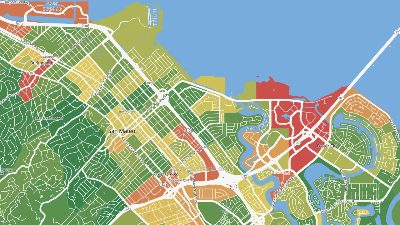 East San Mateo, San Mateo, CA Map of Vandalism Rates