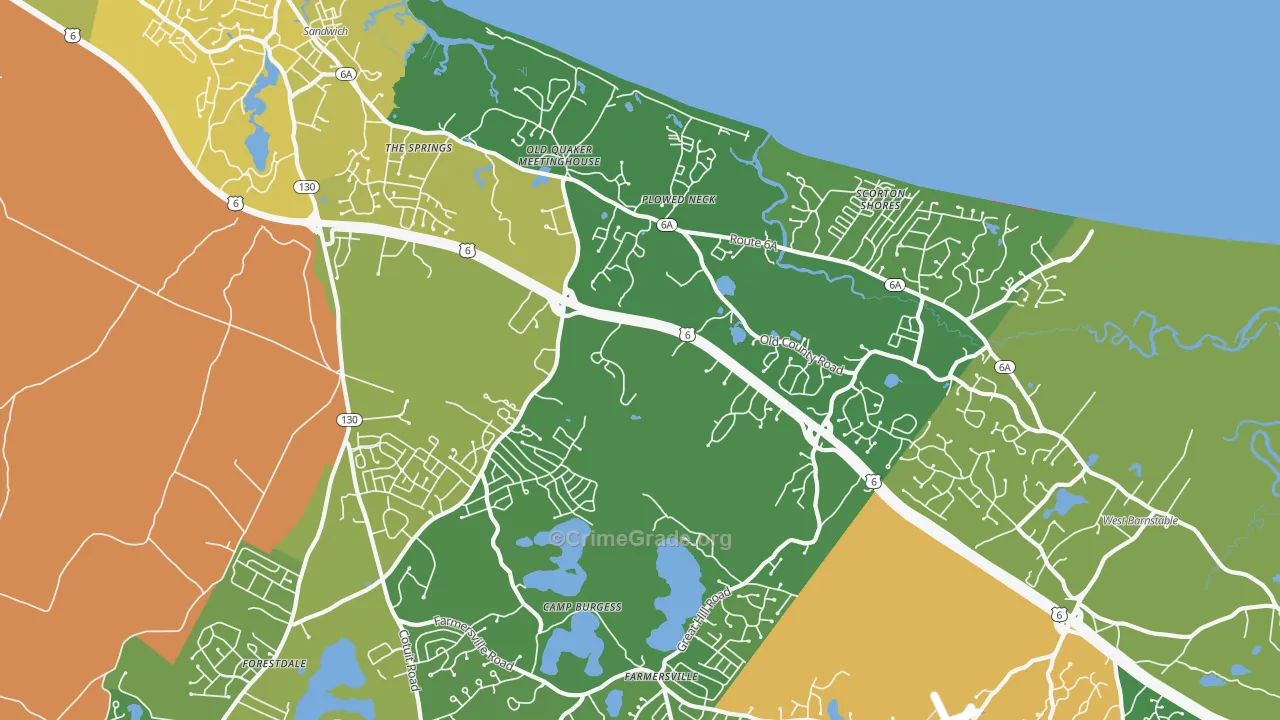 East Sandwich, MA Map of Vandalism Rates
