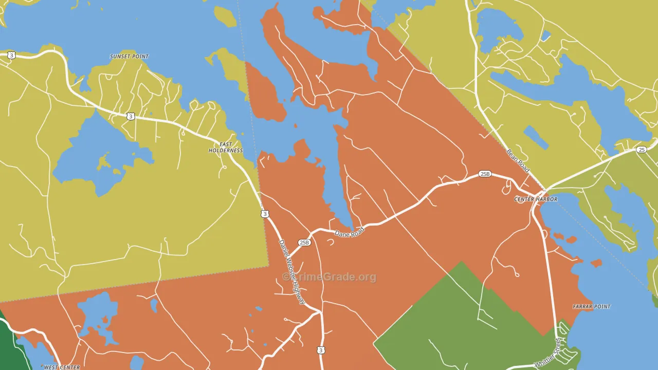 East Sandwich, NH Map of Vandalism Rates