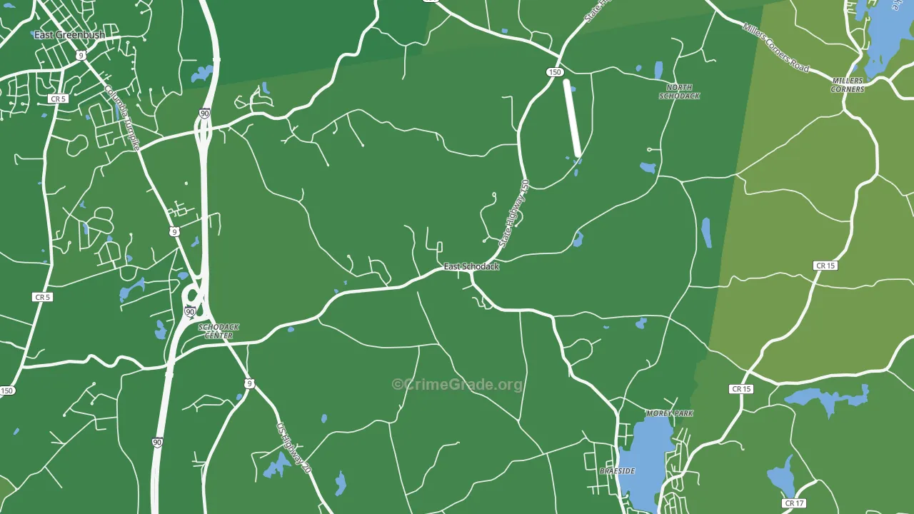 East Schodack, NY Map of Vandalism Rates